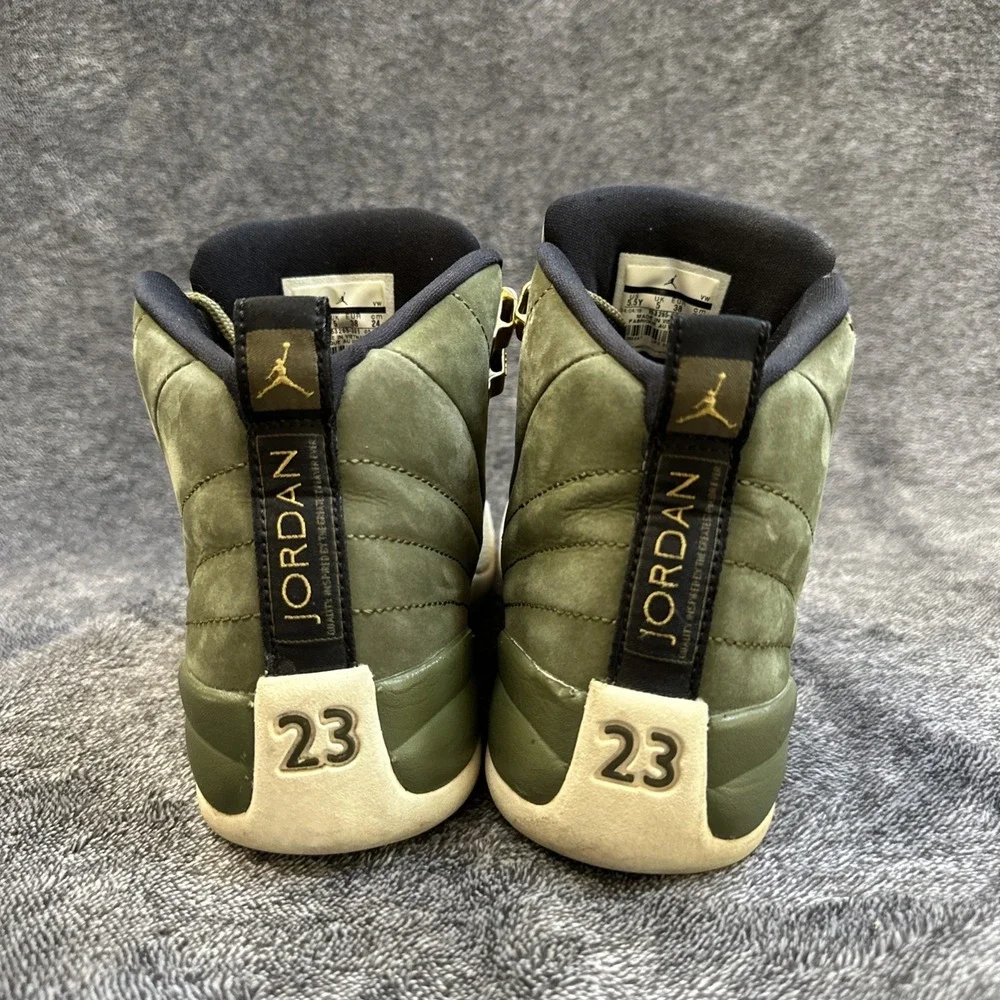 Nike‎ Air Jordan 12 Retro GS Olive Lux Class of 2003 5.5Y Gold